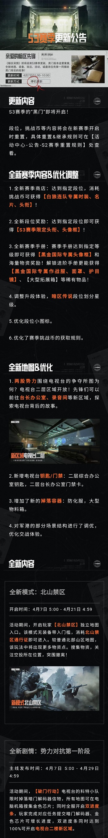 暗区突围黑门版本上线时间介绍