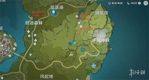 原神小灯草快速采集路线图